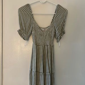 Green Tiered Dress with Slit